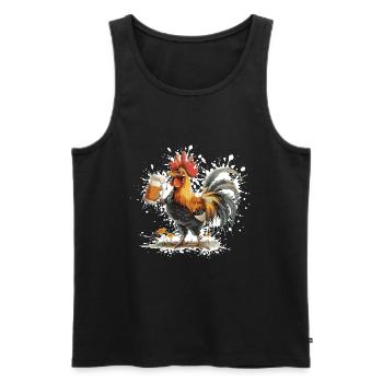 Rooster Beer Funny - Men's Premium Organic Tank Top - black - Front - AI Model Male 178 light (178cm)