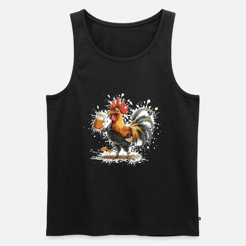 Hahn Bier Lustig - Männer Premium Bio Tank Top - Schwarz