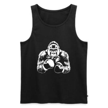 Gorilla Boxing Fighter MMA - Débardeur bio Premium Homme - noir - Devant - Michal (187cm)