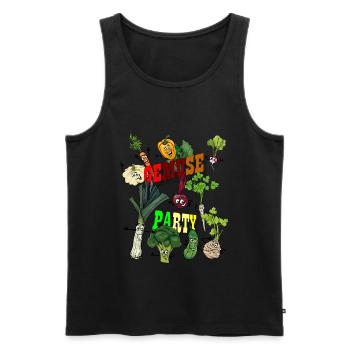 Fête des légumes - Débardeur bio Premium Homme - noir - Devant - AI Model Male 178 light (178cm)