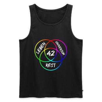 The Answer is 42 - Antwort auf alles & alle Fragen - Männer Premium Bio Tank Top - Schwarz - Vorne - AI Model Male 178 light (178cm)