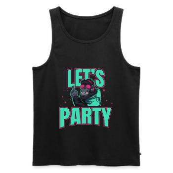 Let’s Party DJ Singe Fête Gorille Idée cadeau - Débardeur bio Premium Homme - noir - Devant - AI Model Male 178 light (178cm)