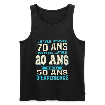 Anniversaire 70 ans - Débardeur bio Premium Homme - noir - Devant - Michal (187cm)