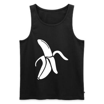 Banane Icon - Männer Premium Bio Tank Top - Schwarz - Vorne - Michal (187cm)