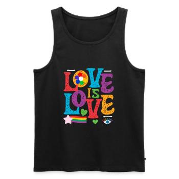 LOVE is Love LGBTQ Rainbow Pride - Men's Premium Organic Tank Top - black - Front - Michal (187cm)