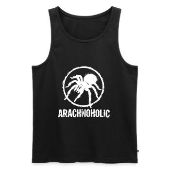 Arachnoholic big hairy tarantula silhouette - Men's Premium Organic Tank Top - black - Front - AI Model Male 178 light (178cm)