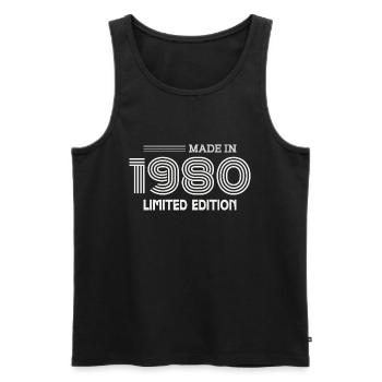 1980 Geburtstagsgeschenk 1980 Geschenkidee - Männer Premium Bio Tank Top - Schwarz - Vorne - Michal (187cm)