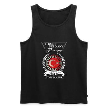Ich brauche keine Therapie, ich muss nach Istanbul - Männer Premium Bio Tank Top - Schwarz - Vorne - AI Model Male 178 light (178cm)