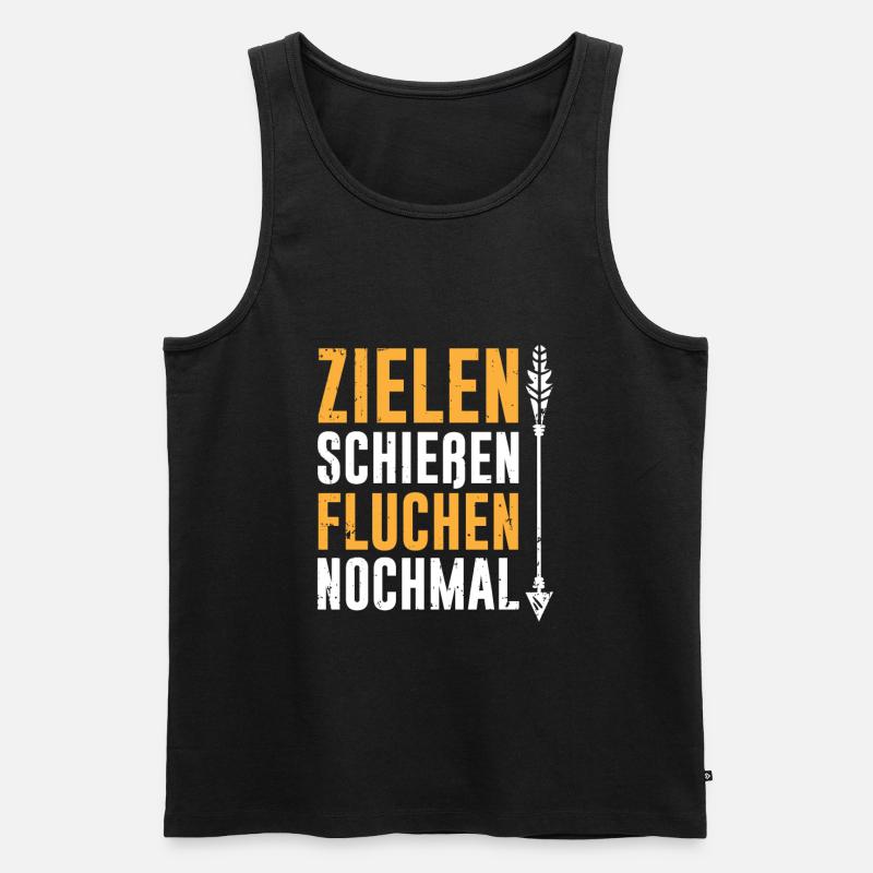 Bogenschützen Pfeil & Bogen Geschenk - Männer Premium Bio Tank Top - Schwarz