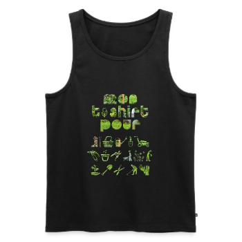 Mon t-shirt pour le jardin, cadeau homme jardinage - Débardeur bio Premium Homme - noir - Devant - Michal (187cm)