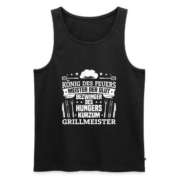 Männer BBQ & Grill Fleisch Grillen Geschenk - Männer Premium Bio Tank Top - Schwarz - Vorne - Michal (187cm)