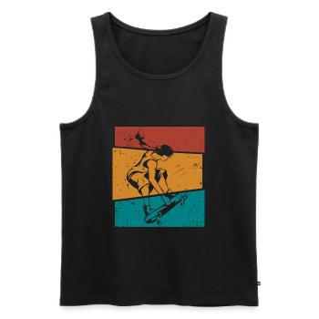 Retro Skater Cool Skateboard Boys Gift - Men's Premium Organic Tank Top - black - Front - Michal (187cm)