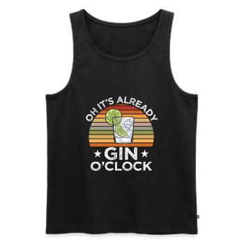 Drôle de gin amants tonique proverbes cadeau - Débardeur bio Premium Homme - noir - Devant - Michal (187cm)