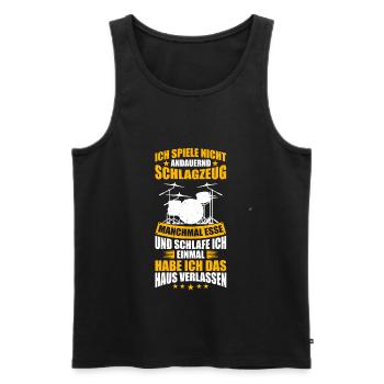 Cooles Schlagzeug Musiker Drummer Geschenk - Männer Premium Bio Tank Top - Schwarz - Vorne - Michal (187cm)