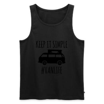 Van Life Camping Camping Freugeist Voyage - Débardeur bio Premium Homme - noir - Devant - Michal (187cm)