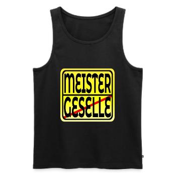 Meisterprüfung bestanden - MEISTER GESELLE - Männer Premium Bio Tank Top - Schwarz - Vorne - Michal (187cm)