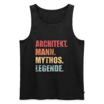 Architekt Mann Mythos Legende Vintage - Männer Premium Bio Tank Top - Schwarz - Vorne - Michal (187cm)