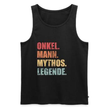 Onkel Mann Mythos Legende Vintage - Männer Premium Bio Tank Top - Schwarz - Vorne - Michal (187cm)