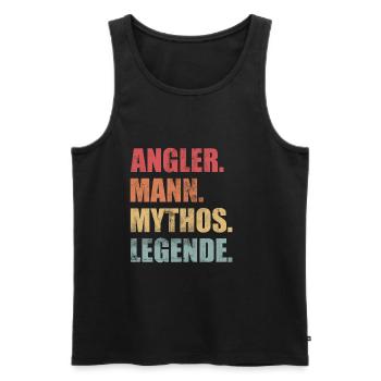 Angler Mann Mythos Legende Angeln Vintage - Männer Premium Bio Tank Top - Schwarz - Vorne - Michal (187cm)