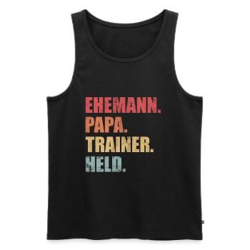 Trainer Ehemann Papa Held Vintage Geschenk - Männer Premium Bio Tank Top - Schwarz - Vorne - Michal (187cm)