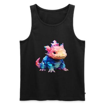 Polygon-Axolotl perfekt für Tierliebhaber - Männer Premium Bio Tank Top - Schwarz - Vorne - Michal (187cm)