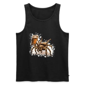 Tarantula Beer Funny - Men's Premium Organic Tank Top - black - Front - Michal (187cm)