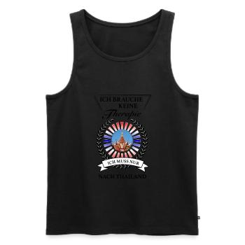 Ich muss nur nach Thailand - vermisse Thailand - Männer Premium Bio Tank Top - Schwarz - Vorne - Michal (187cm)