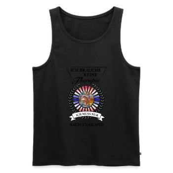 Ich muss nur nach Thailand - vermisse Thailand - Männer Premium Bio Tank Top - Schwarz - Vorne - Michal (187cm)