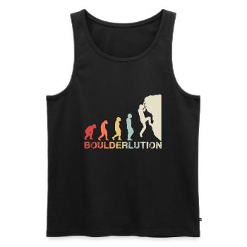 Bouldern Klettern Evolution Bergsteiger Vintage - Männer Premium Bio Tank Top - Schwarz - Vorne - Michal (187cm)