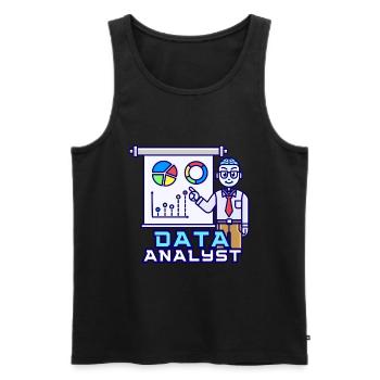 Data Analyst Engineer Scientist Power BI SQL ETL - Männer Premium Bio Tank Top - Schwarz - Vorne - AI Model Male 178 light (178cm)