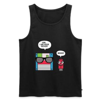 Disquette USB I am Your Father T-shirt, Geek - Débardeur bio Premium Homme - noir - Devant - Michal (187cm)