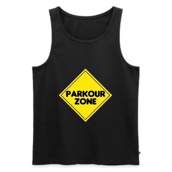 Awesome and Cool Parkour Tshirt Design Parkour - Men's Premium Organic Tank Top - black - Front - AI Model Male 178 light (178cm)