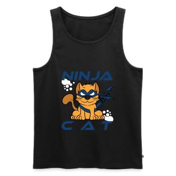 « Ninja Cat Warrior » tee-shirt ninjainspired fait pour - Débardeur bio Premium Homme - noir - Devant - Michal (187cm)