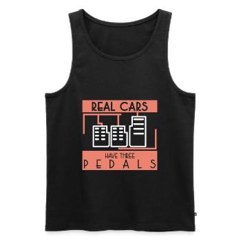 "Echte Autos haben 3 Pedale" Autoteile - Männer Premium Bio Tank Top - Schwarz - Vorne - AI Model Male 178 light (178cm)