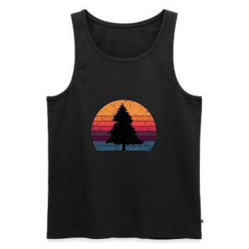 Happy Tree Outdoor Mountain Hiking Bigfoot - Men's Premium Organic Tank Top - black - Front - AI Model Male 178 light (178cm)
