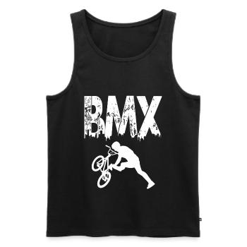 bmx race bike cyclist rider trick - Men's Premium Organic Tank Top - black - Front - Michal (187cm)