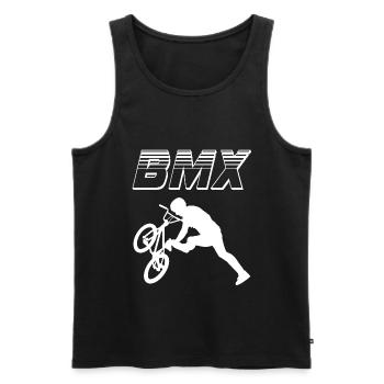 bmx race bike cyclist rider trick - Men's Premium Organic Tank Top - black - Front - Michal (187cm)