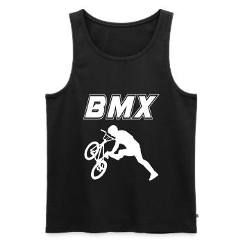 BMX Rennrad Radfahrer Trick - Männer Premium Bio Tank Top - Schwarz - Vorne - Michal (187cm)