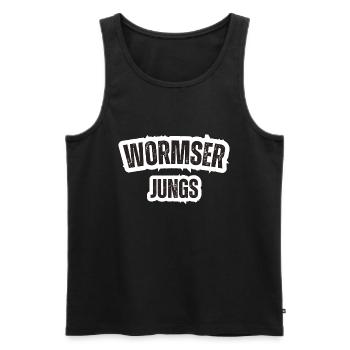 Worms boys - Men's Premium Organic Tank Top - black - Front - Michal (187cm)