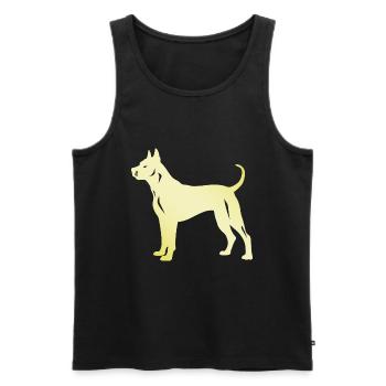 Silhouette de chien Dogue Argentino - Débardeur bio Premium Homme - noir - Devant - AI Model Male 178 light (178cm)