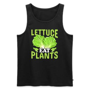 Lettuce Eat Plants Salat Essen Vegetarier Veganer - Männer Premium Bio Tank Top - Schwarz - Vorne - Michal (187cm)