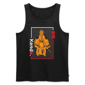 Kendo Japonais Épée Combat Arts Martiaux - Débardeur bio Premium Homme - noir - Devant - Michal (187cm)