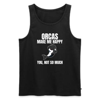 Orcas Make Me Happy You Not So Much Killerwal - Männer Premium Bio Tank Top - Schwarz - Vorne - AI Model Male 178 light (178cm)