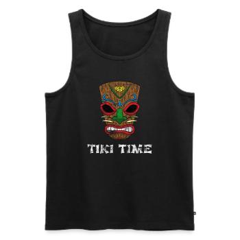 Tiki Time Hawaii Party Vacation - Men's Premium Organic Tank Top - black - Front - Michal (187cm)