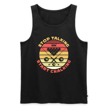 Stop Talking Start Chalking Billiards Snooker - Men's Premium Organic Tank Top - black - Front - AI Model Male 178 light (178cm)