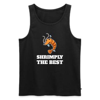 Shrimply Les meilleurs amateurs de crevettes - Débardeur bio Premium Homme - noir - Devant - Michal (187cm)