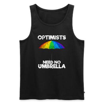 Optimists Need No Umbrella Optimisten - Männer Premium Bio Tank Top - Schwarz - Vorne - AI Model Male 178 light (178cm)