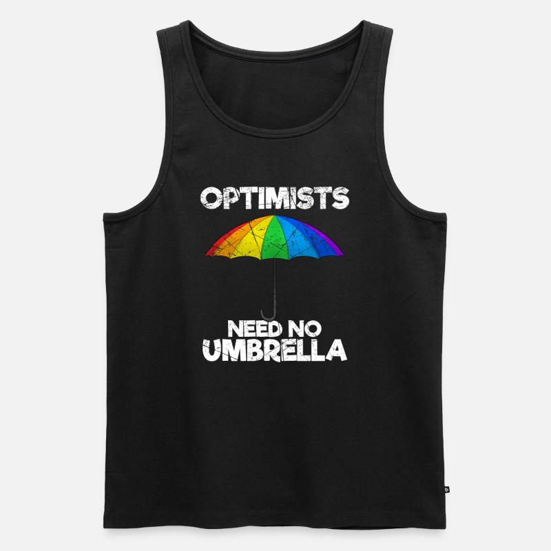 Optimists Need No Umbrella Optimisten - Männer Premium Bio Tank Top - Schwarz