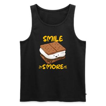 Smile S’More Campfire Camping - Débardeur bio Premium Homme - noir - Devant - Michal (187cm)