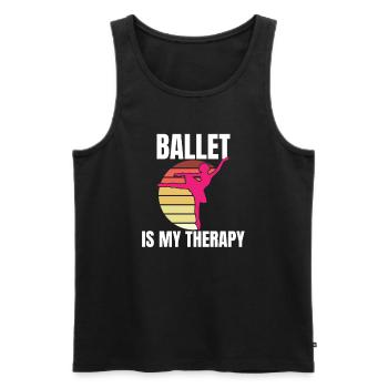 Le ballet est ma thérapie Ballet Danseuse Ballerine - Débardeur bio Premium Homme - noir - Devant - Michal (187cm)